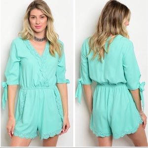 💗SUMMER READY MINT Color 3/4 Sleeve Romper💗